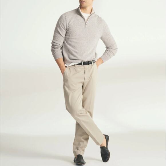 Naadam Signature Cashmere Color Blocked Quarter Zip Sweatshirt Size L - Picture 13 of 14